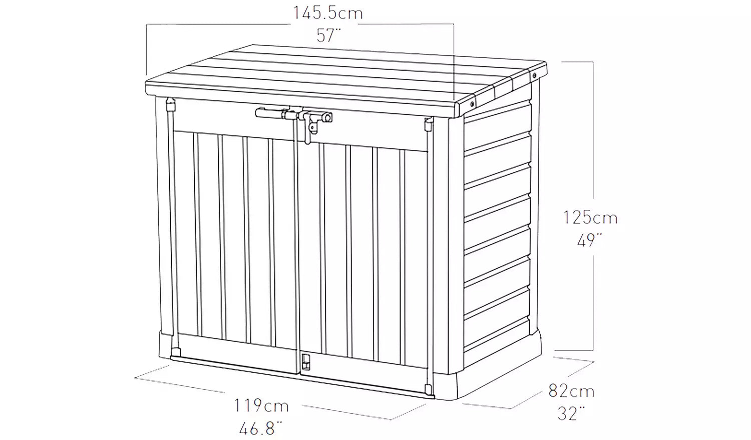 Keter Store-It-Out Max 1200L Outdoor Garden Storage Box – Grey, Weatherproof Wheelie Bin Shed