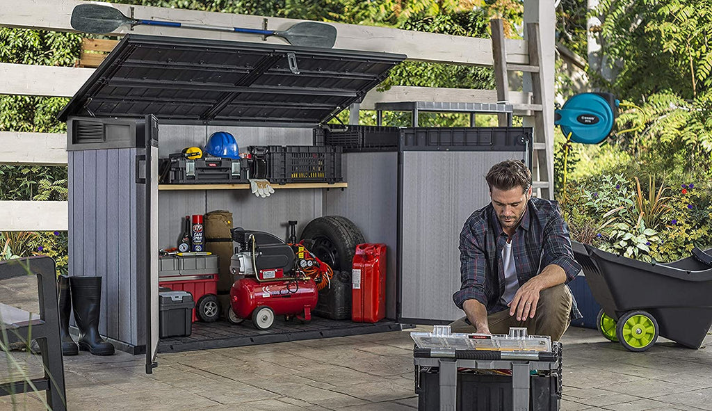 Keter Grande Store 2020L Outdoor Storage Shed – Grey, Heavy-Duty Duotech Design