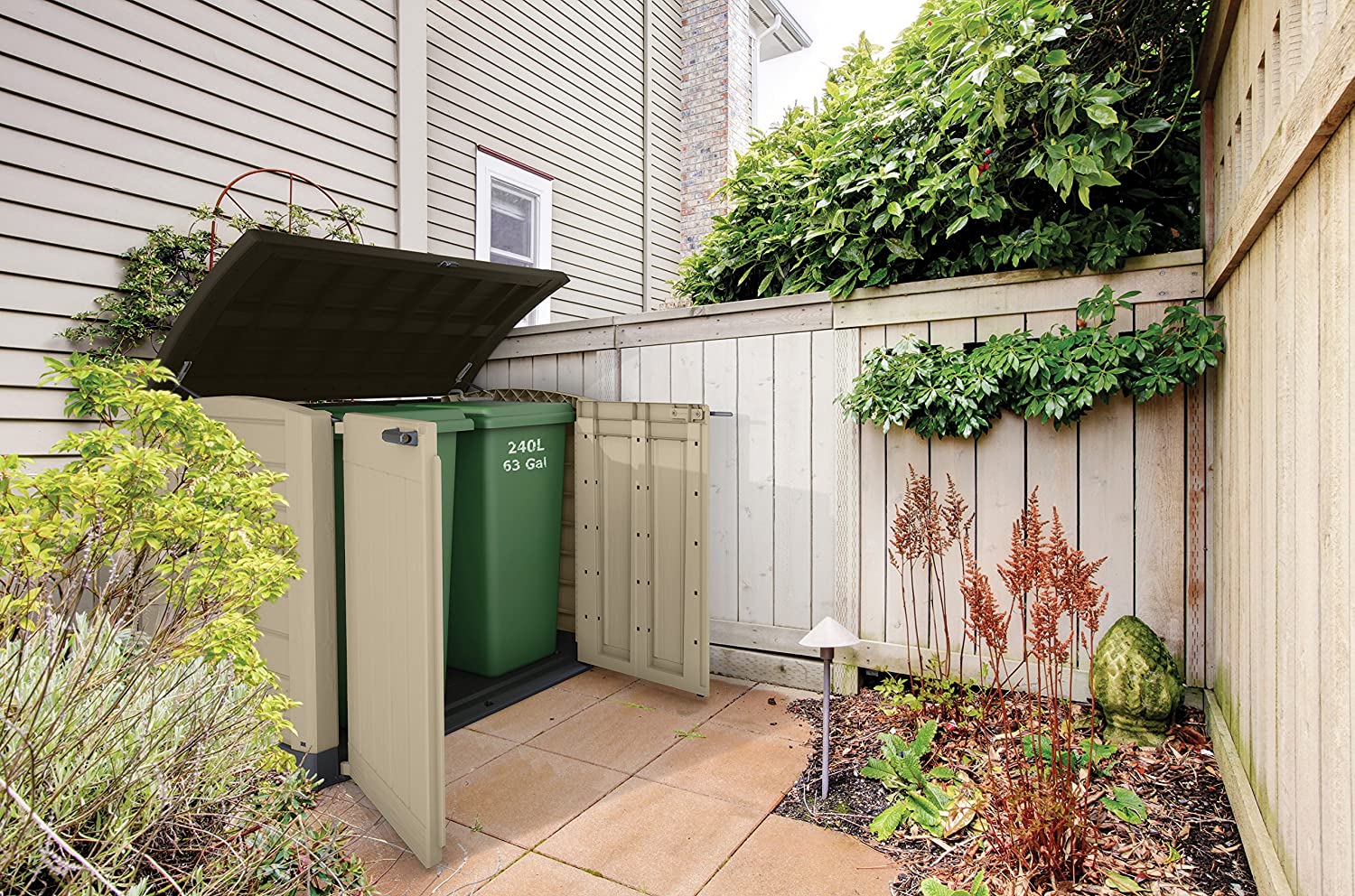 Keter Store-It-Out Arc 1200L Outdoor Storage Box – Brown, Weather-Resistant Wheelie Bin Shed